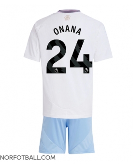 Billige Fotballdrakt Aston Villa Amadou Onana #24 Replika Bortedraktsett Barn 2024-25 Kortermet (med bukser)